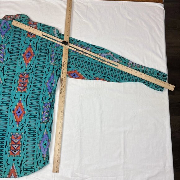 Vintage Wrangler Cowboy Cut Regular Fit Long Sleeve 16.5-35 Southwest Print - Picture 5 of 8